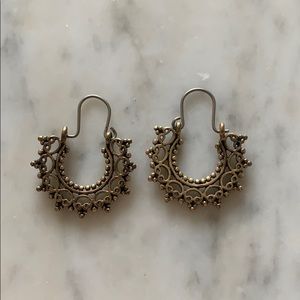 Lucky Brand Gold Tone Detailed Hoop Earrings